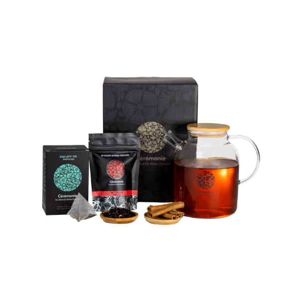 מארז סיקסק מבית סרמוני – מארז מתנה יוקרתי בעיצוב כהה עם אריזה אלגנטית ומוצרי סרמוני